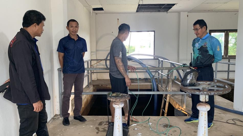 กรรมการตรวจสอบโครงการปรับปรุงบ่อกรองทรายโรงผลิตน้ำประปา